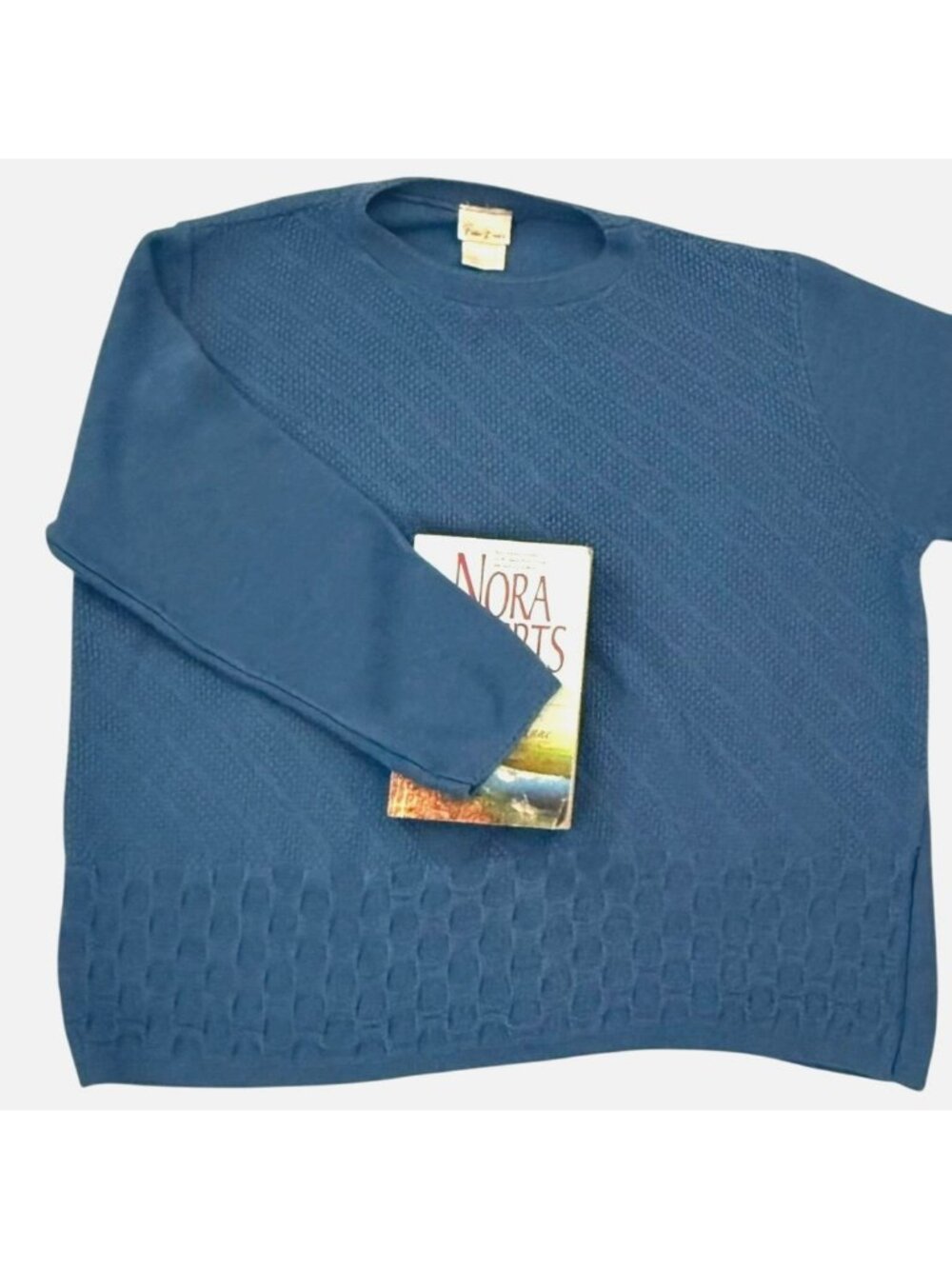 Vintage Bobbie Brooks Size X-Large Textured Knit Sweater Danish Blue